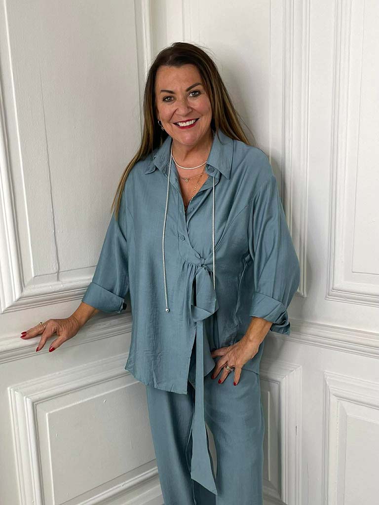Tie Wrap Shirt - Airforce Blue