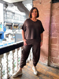 Cotton Cocoon Trousers - Chocolate