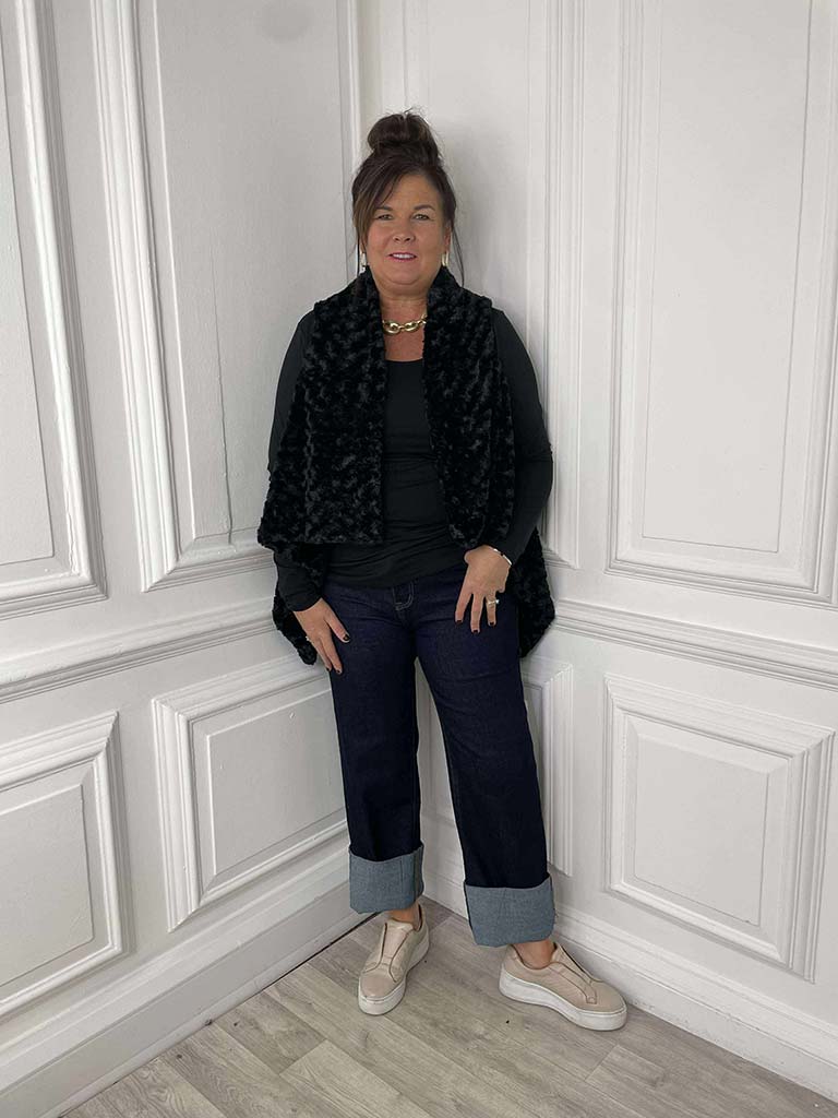 Faux Fur Waterfall Gilet -