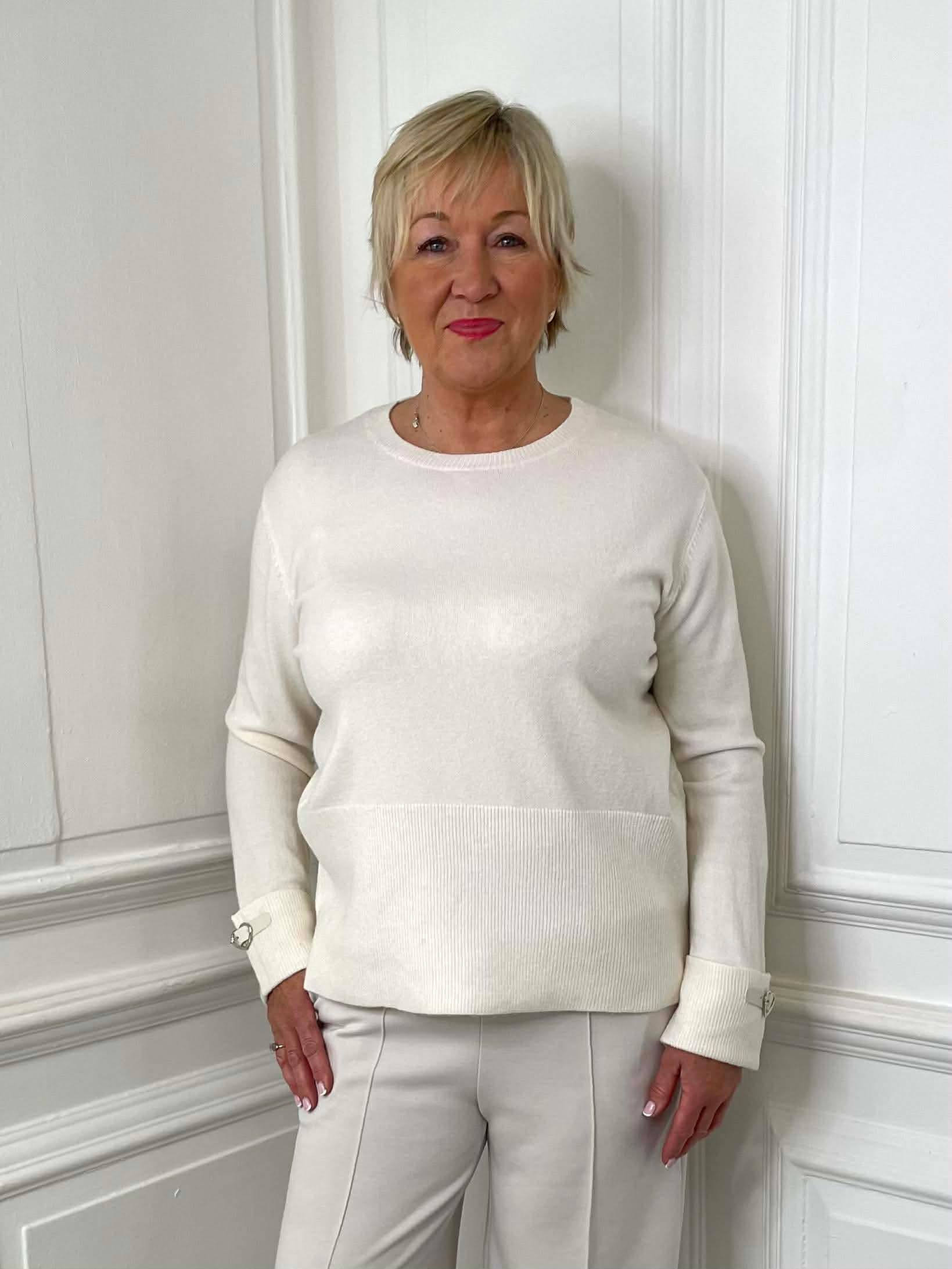 Boxy Ribbed Hem Knit - Parchment