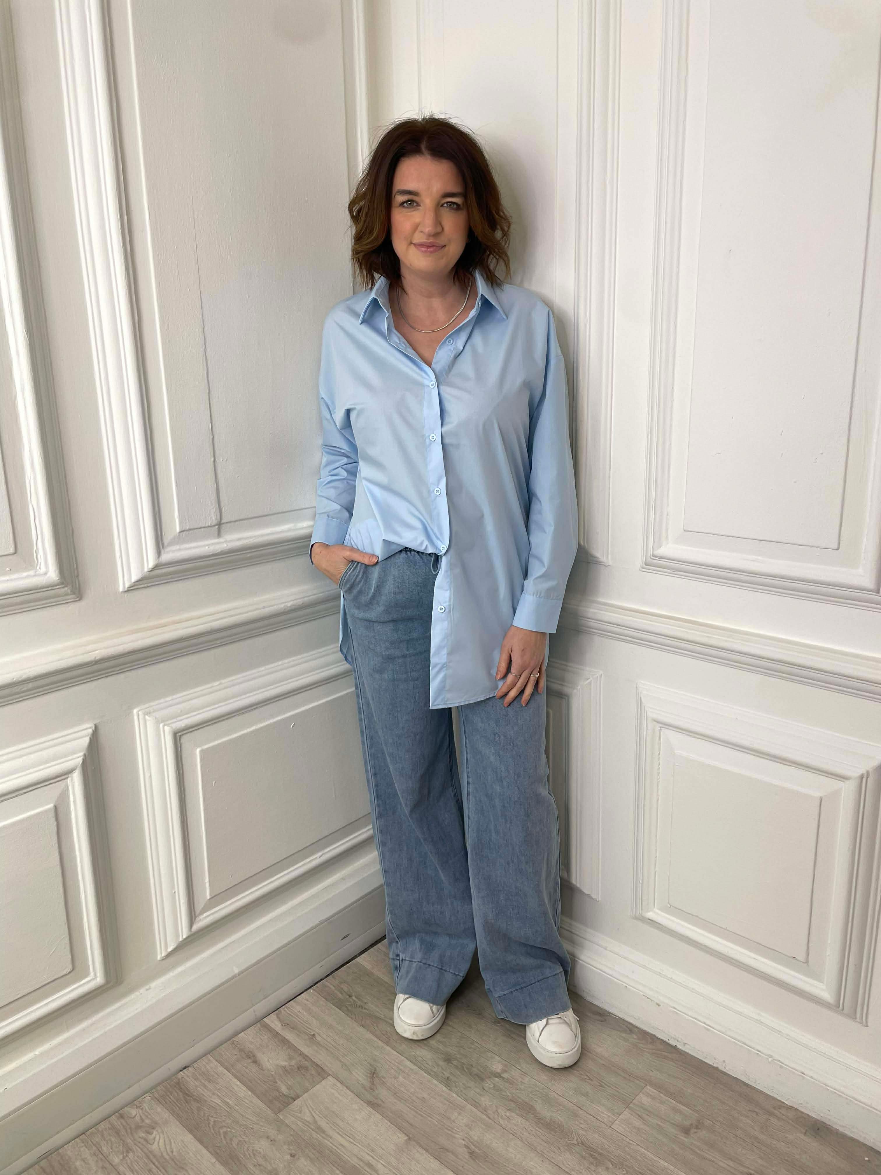 Classic Longline Shirt - Sky