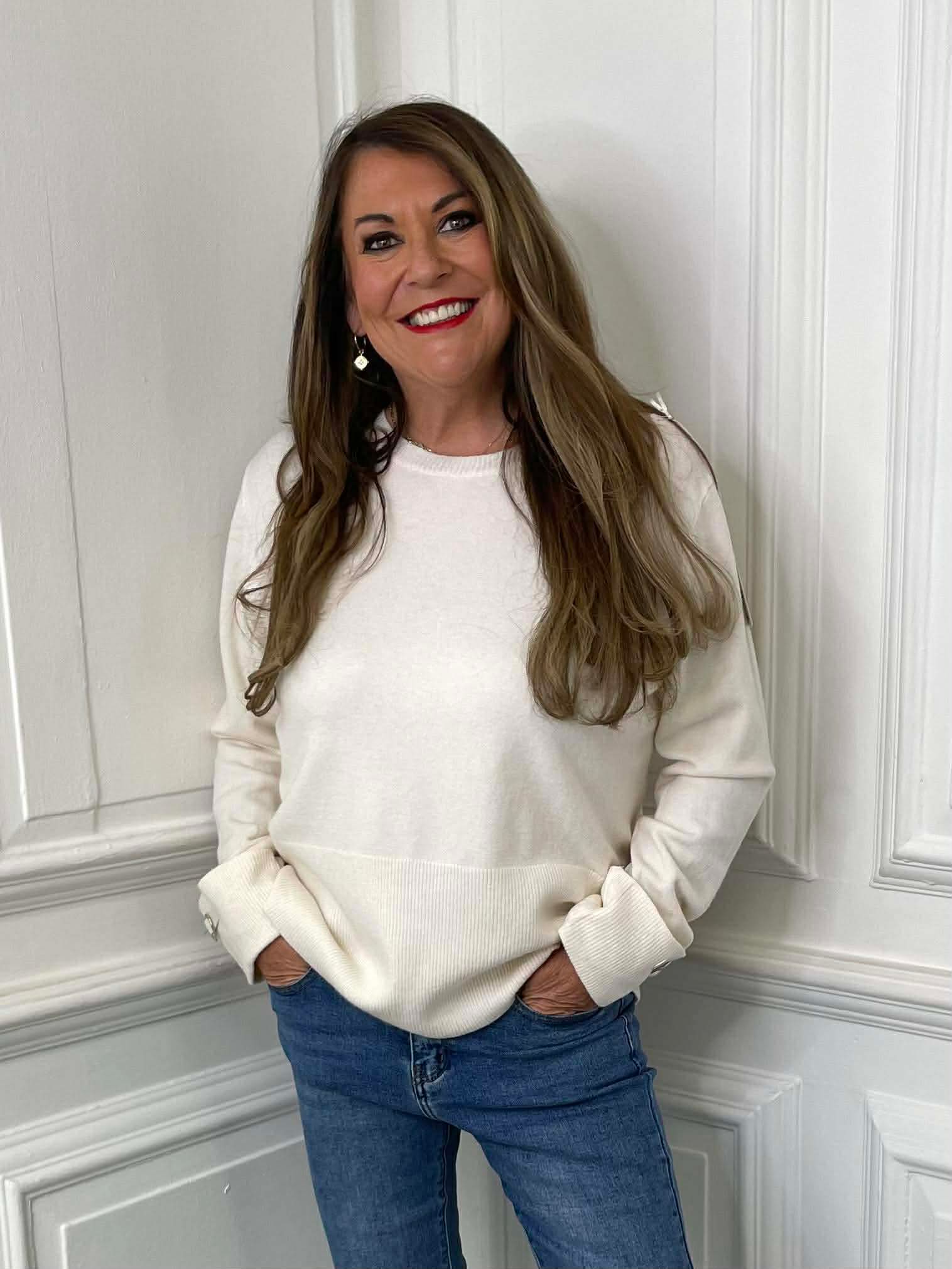 Boxy Ribbed Hem Knit - Parchment