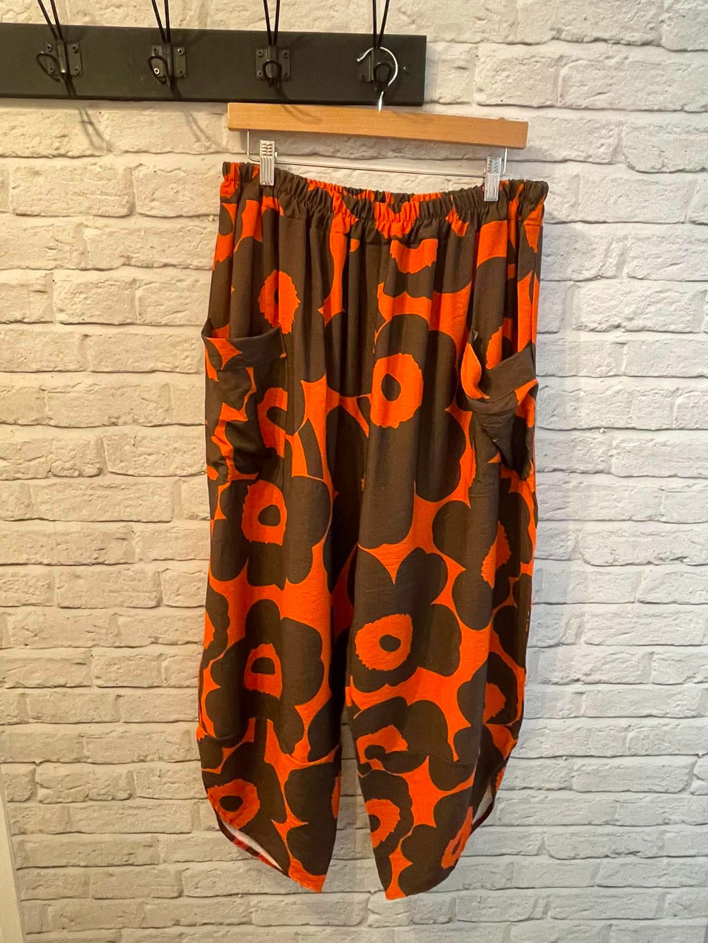 Flower Pop Cocoon Pants - Chocolate Orange