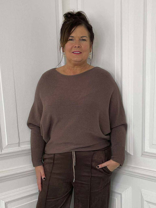 Pearl Back Knit - Chocolate