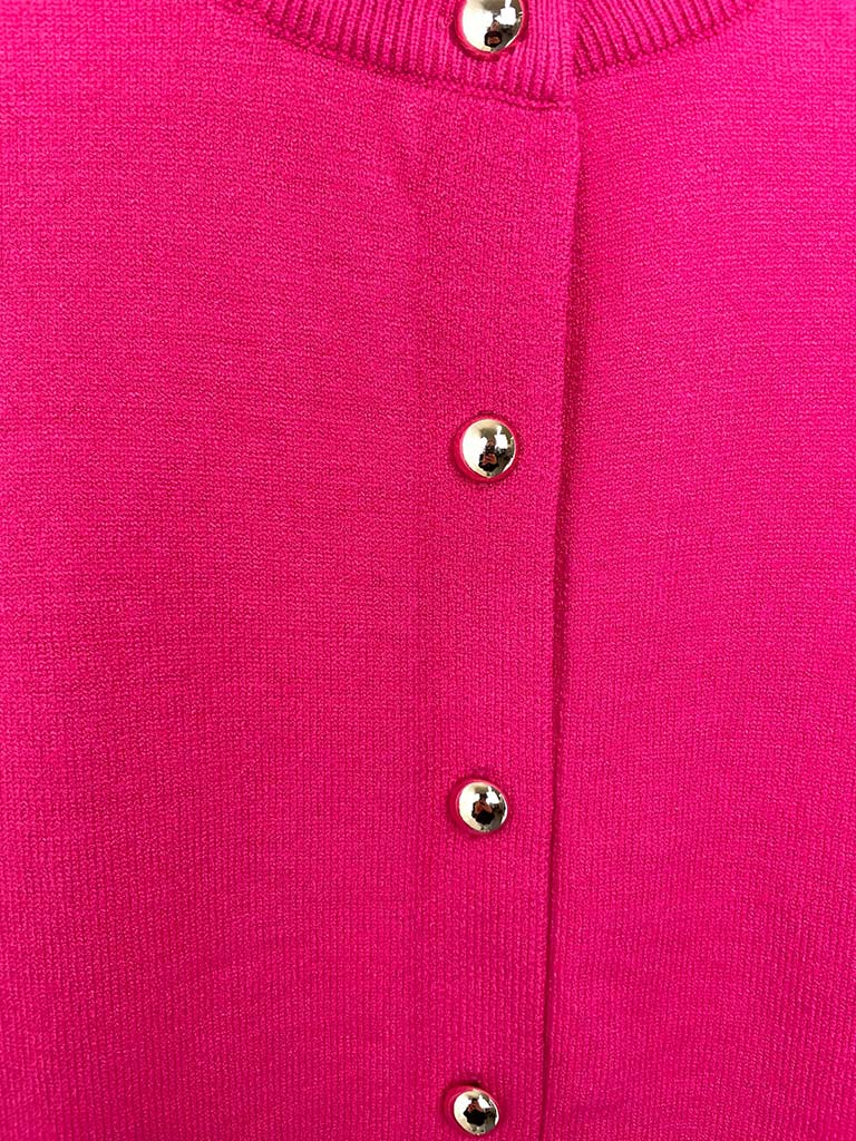 Malissa J Buttoned Tank Knit - Hot Pink