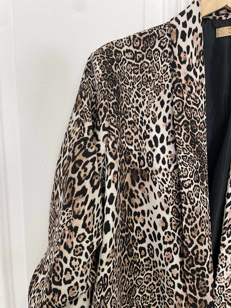 Micro Leopard Print Blazer