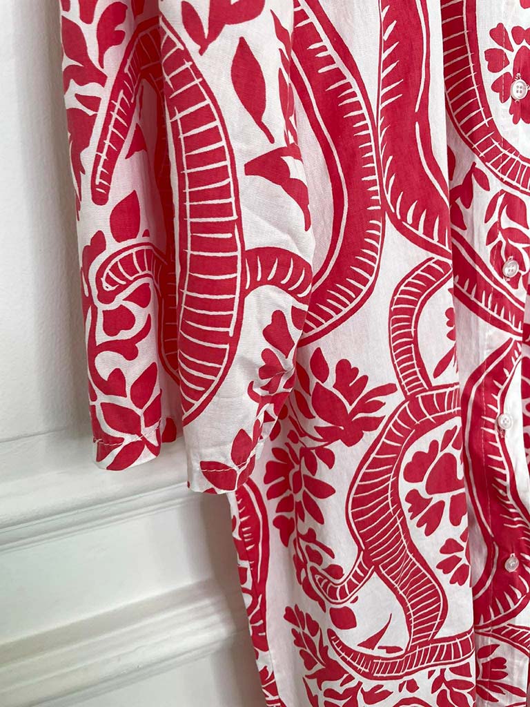 Botanical Print Shirt Dress