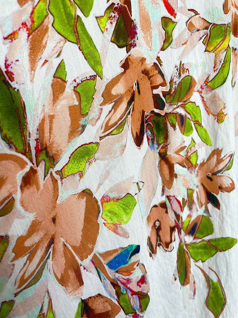 Oversized Floral Maxi Dress - Beige