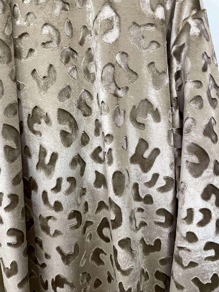 Velvet Long Leopard Jacket - Caramel