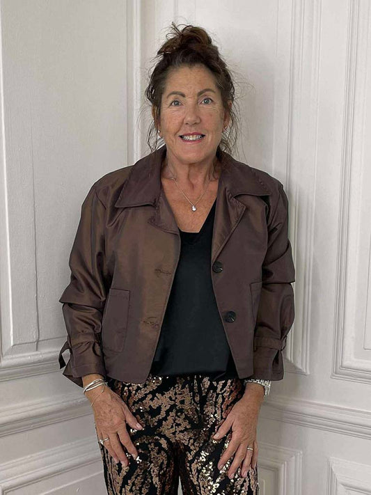 Luxe Iridescent Jacket - Chocolate