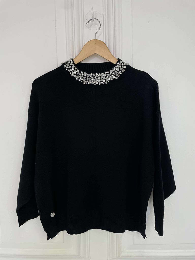 Malissa J Jewelled Knit - Black
