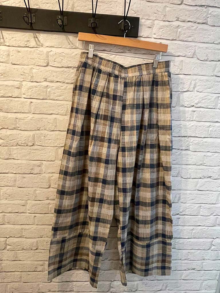 Atelier Check Cocoon Pants - Navy