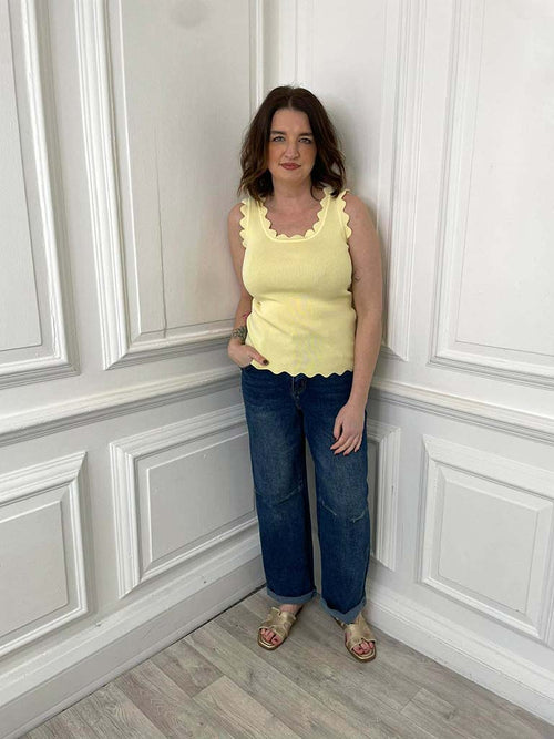 Scalloped Edge Vest - Daffodil