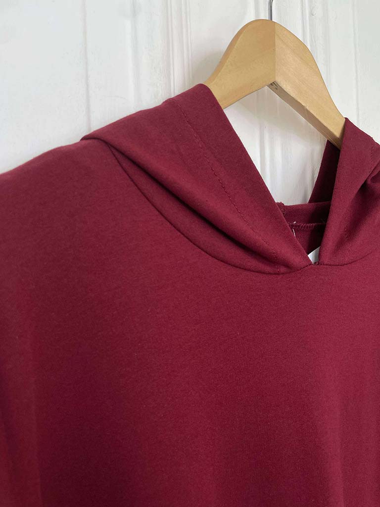 Sequin Sleeve Hoodie - Merlot