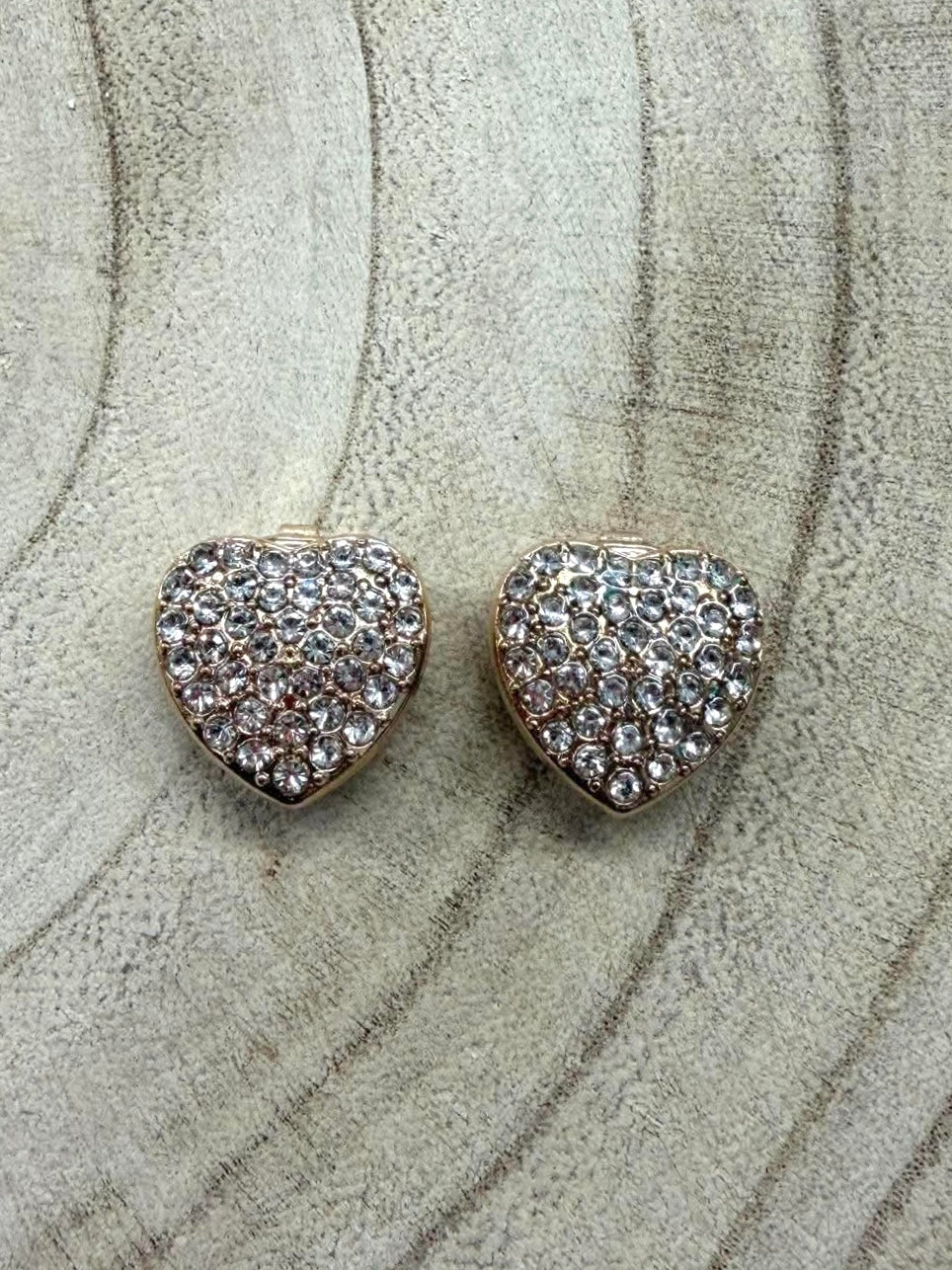 Shimmer Heart Button Covers - Gold