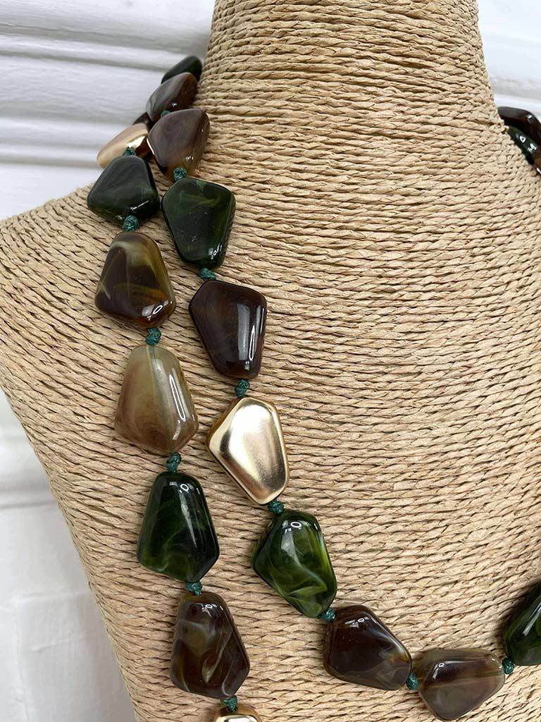 Chunky Bead Necklace - Emerald
