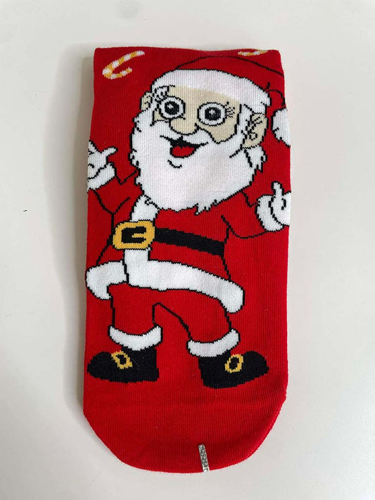 Candy Cane Santa Socks - Red