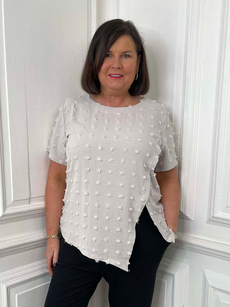 Malissa J Dobby Dot Top - Stone