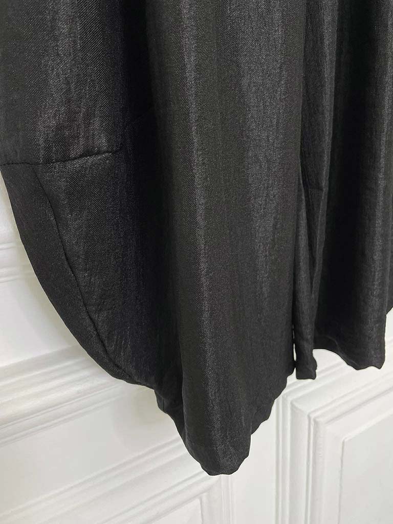 Silk Feel Cocoon Trousers - Black