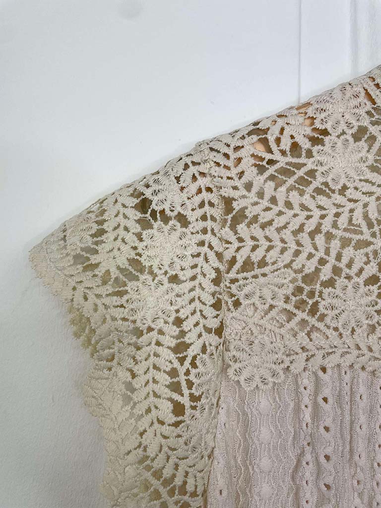 Broderie Anglaise Crochet Top - Ecru
