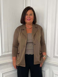 Malissa J Jersey Split Side Blazer - Coffee