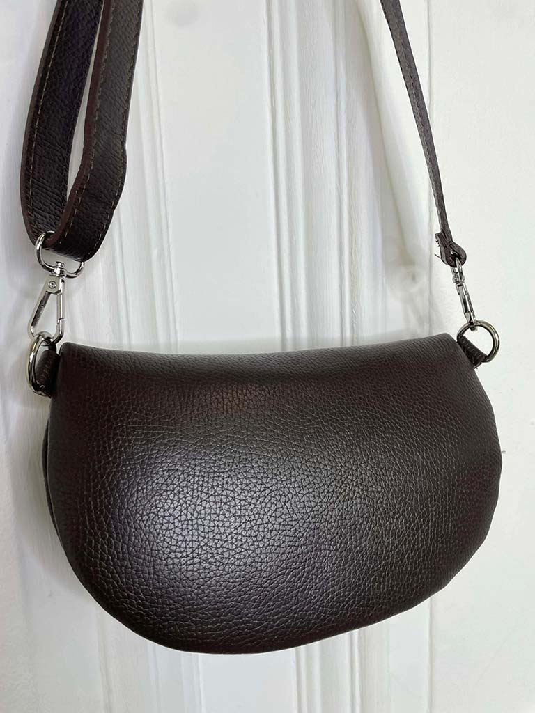 Leather Cross Body Bag - Chocolate