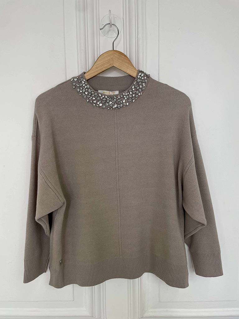 Malissa J Jewelled Knit - Stone