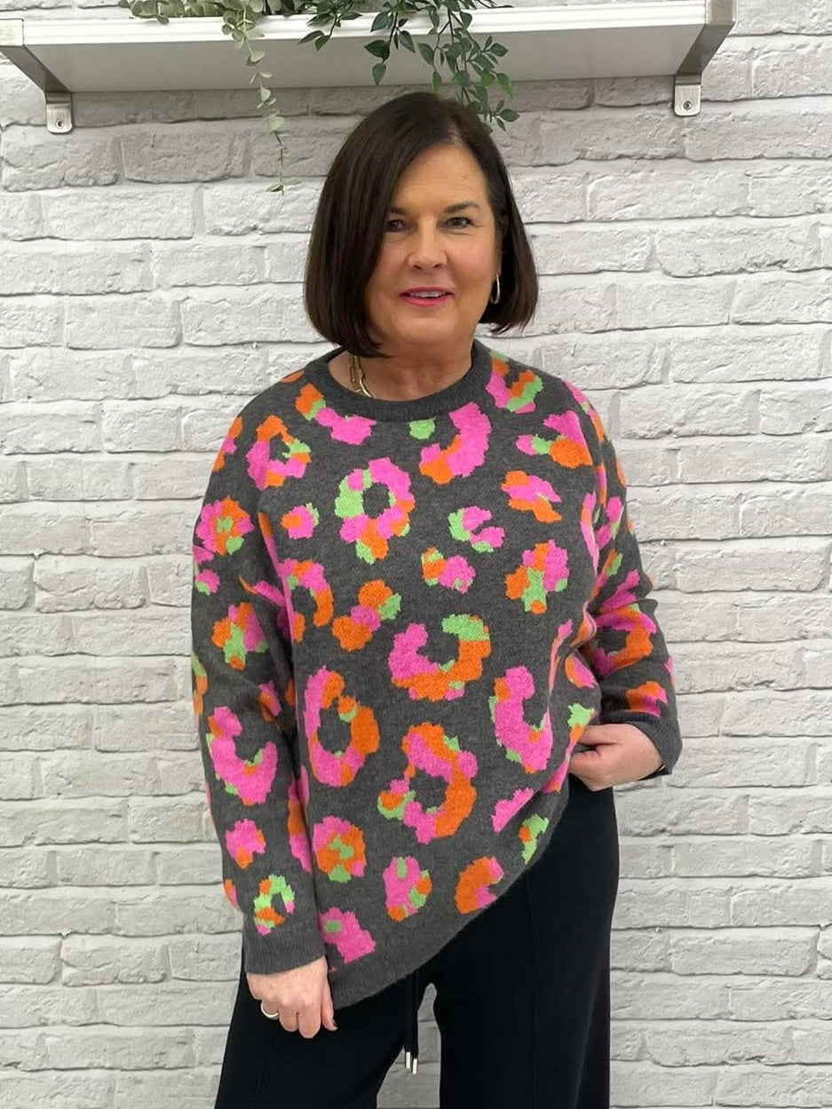 Malissa J Leopard Knit - Grey