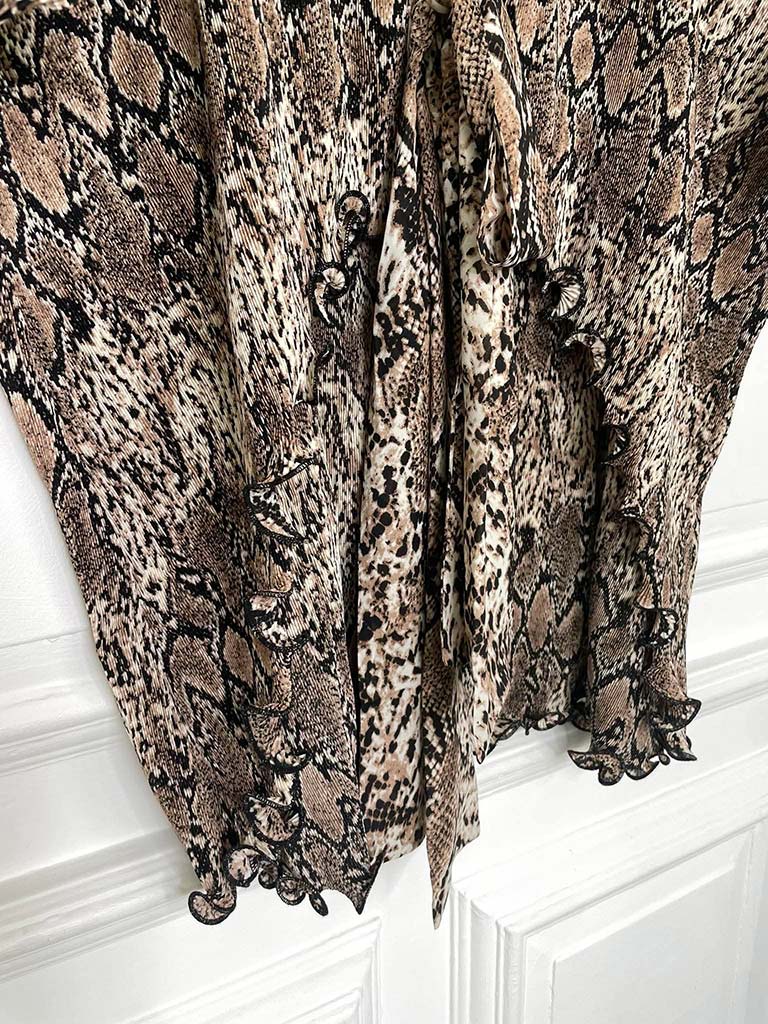 Malissa J Micropleat Dip Back Top - Snake