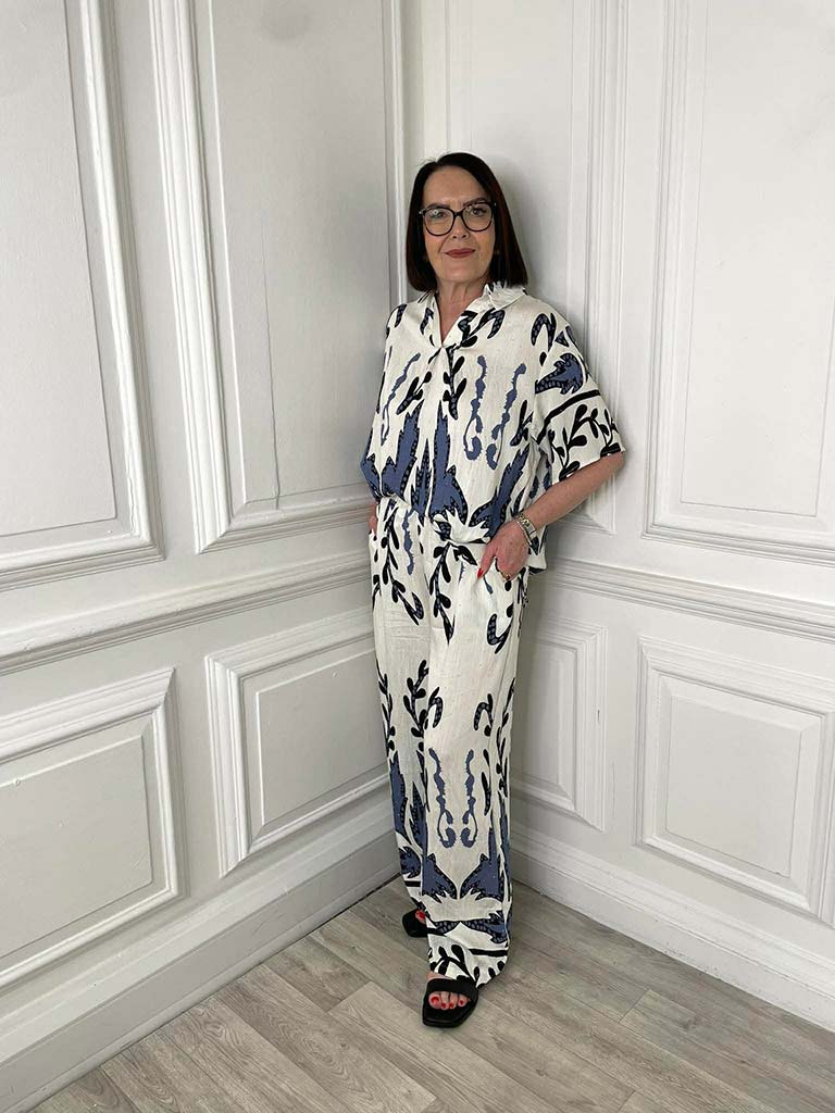 Shadow Reef Collared Top - Denim