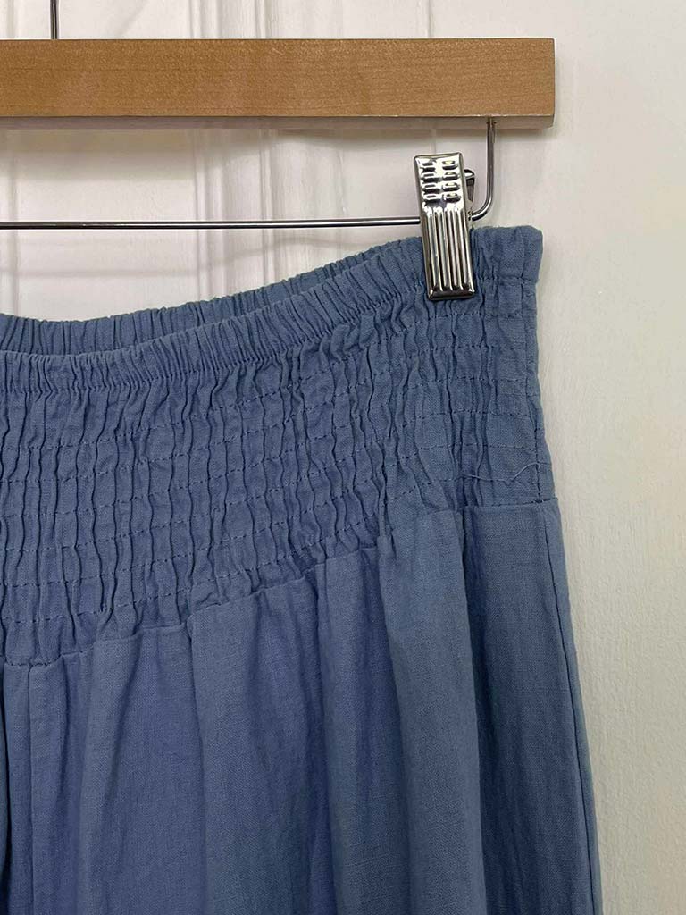 Linen & Cotton Palazzos - Denim