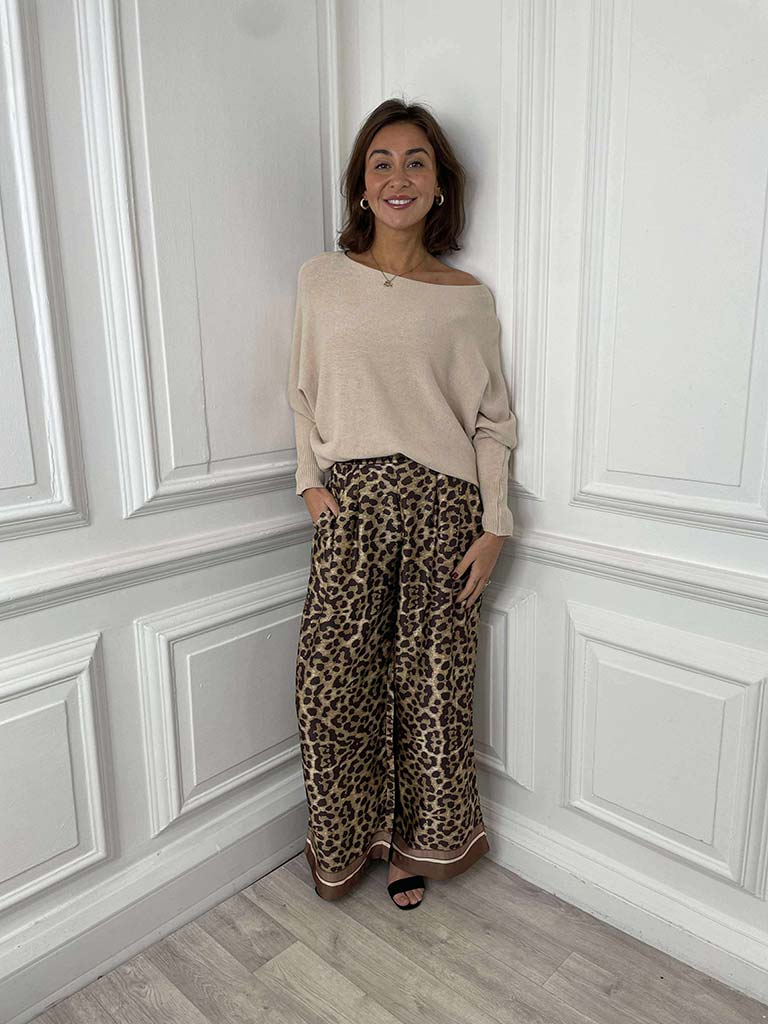Leopard Silk Feel Palazzos
