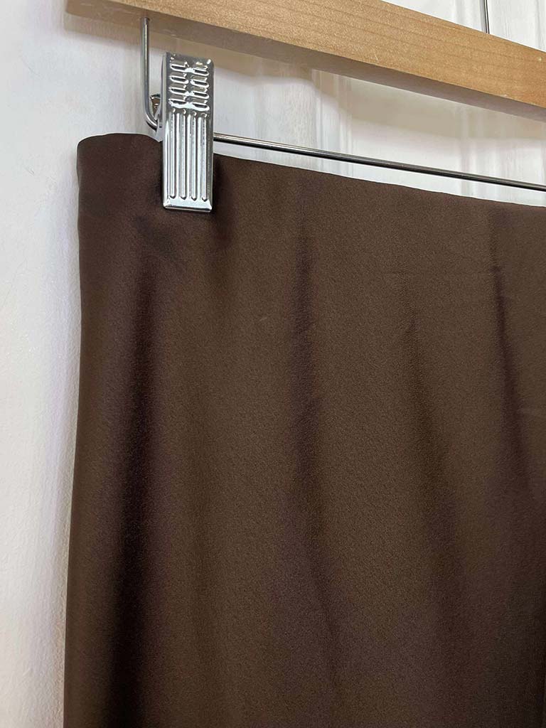 Lace Trim Maxi Skirt - Chocolate