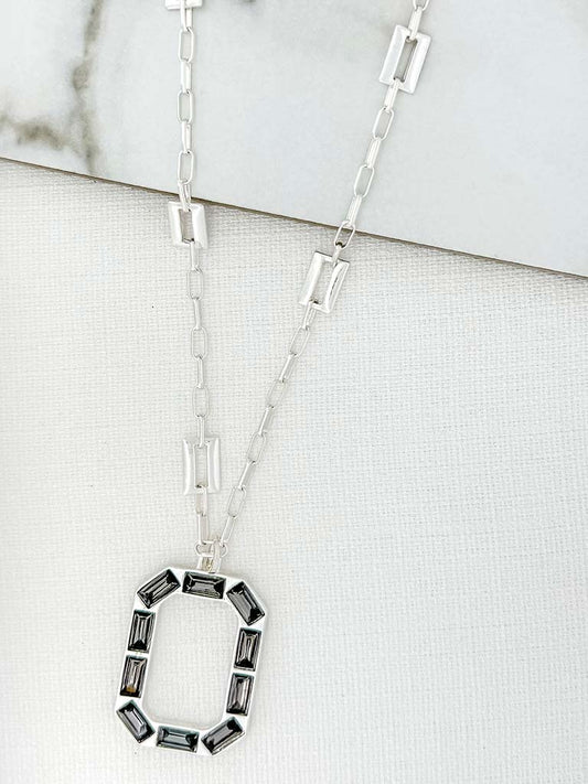 Envy Rectangle Chain Pendant Necklace - Silver