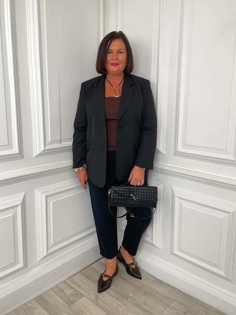 Malissa J Jersey Split Side Blazer - Black