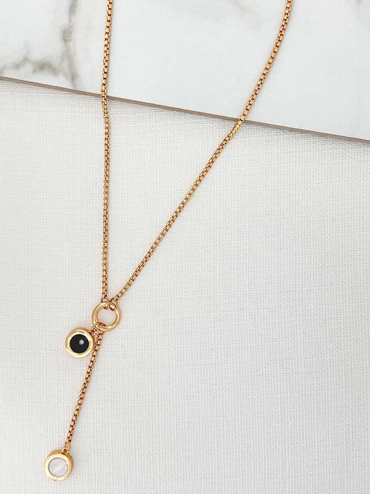 Envy Snake Chain Double Disc Necklace - Gold