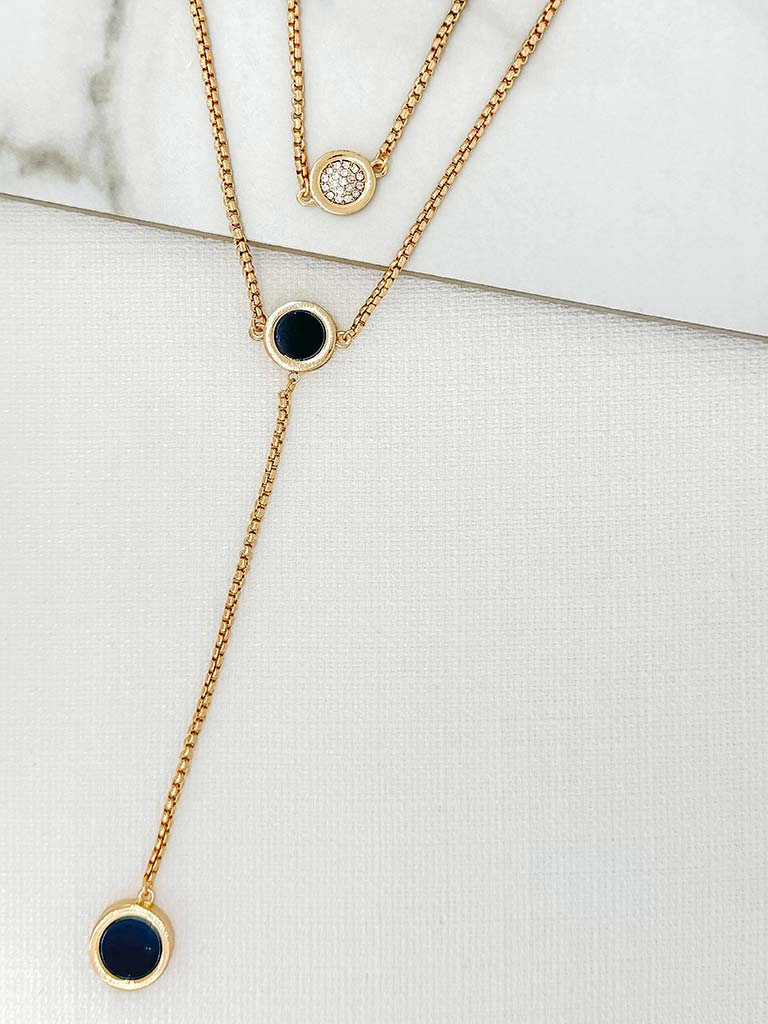 Envy Snake Chain Triple Disc Necklace - Gold