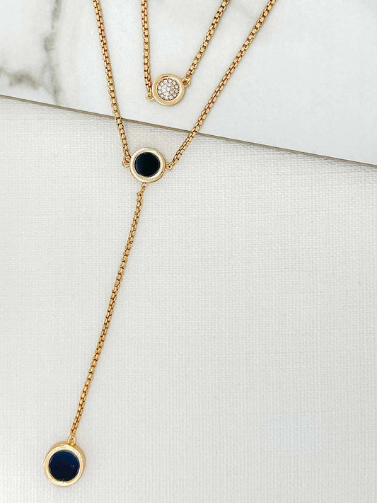 Envy Snake Chain Triple Disc Necklace - Gold