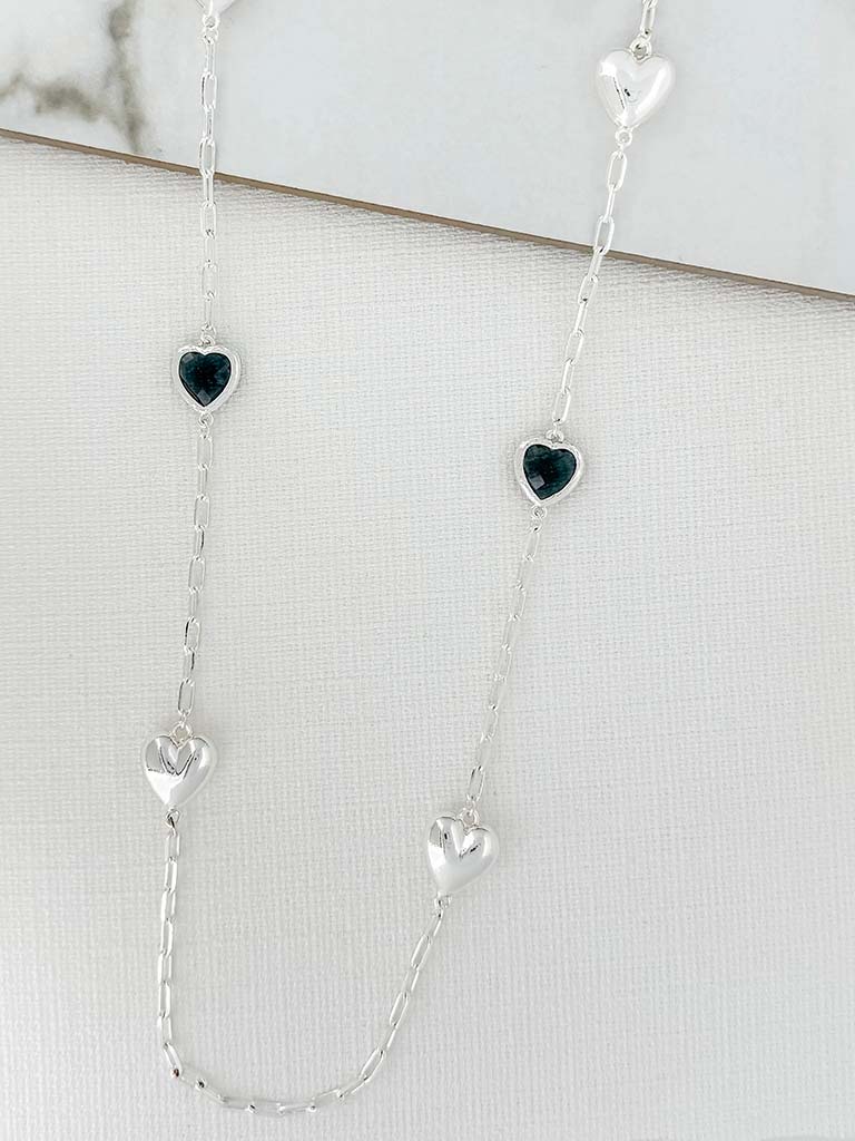 Envy Heart Chain Necklace - Silver