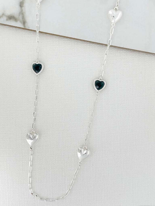 Envy Heart Chain Necklace - Silver