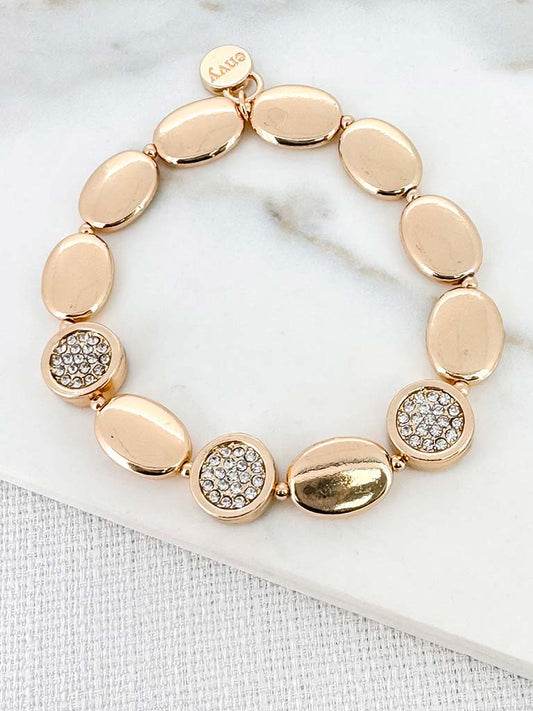 Envy Embellished Disc Bracelet - Gold