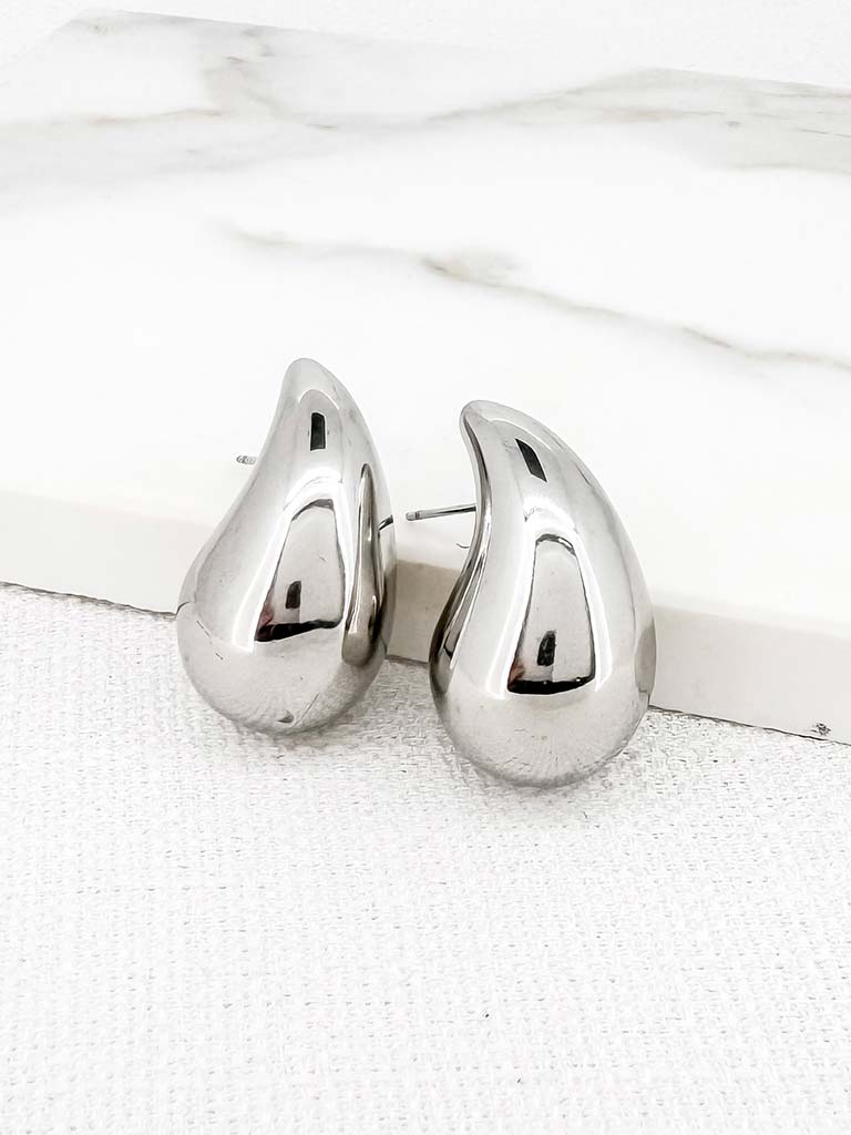 Envy Large Teardrop Earrings - Silver