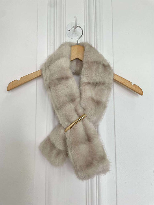 Malissa J Faux Fur Collar - Stone