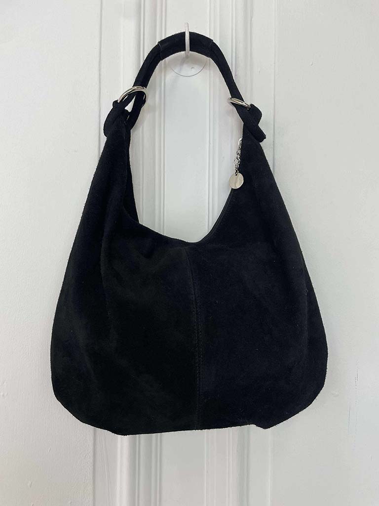 Suede Shoulder Bag - Black
