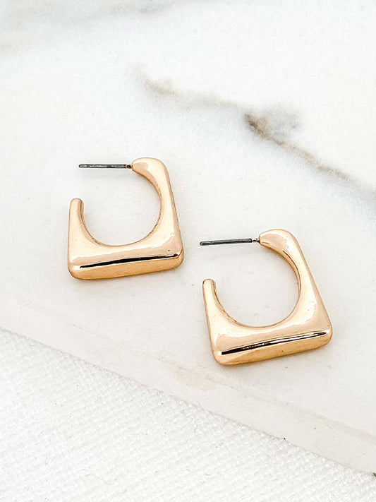 Envy Square Hoop Earrings - Gold