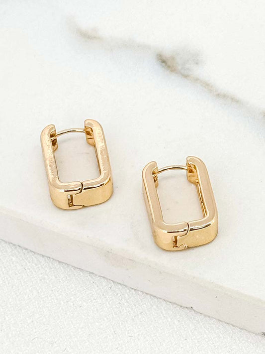 Envy Rectangle Hoop Earrings - Gold