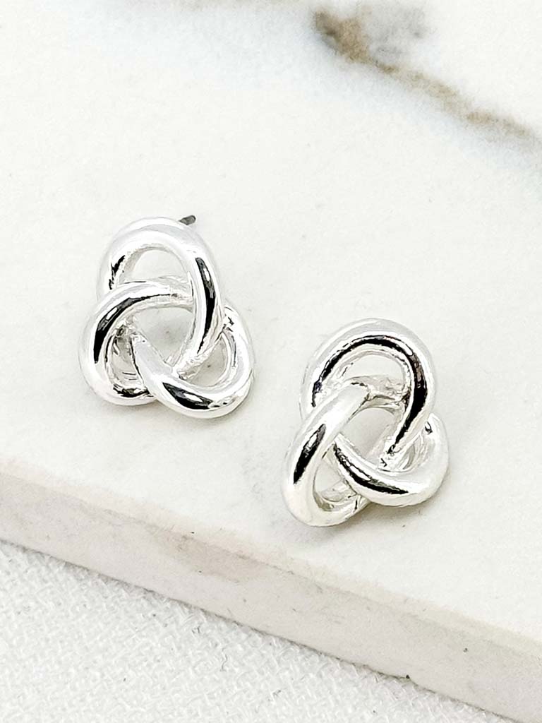 Envy Knot Earrings - Silver