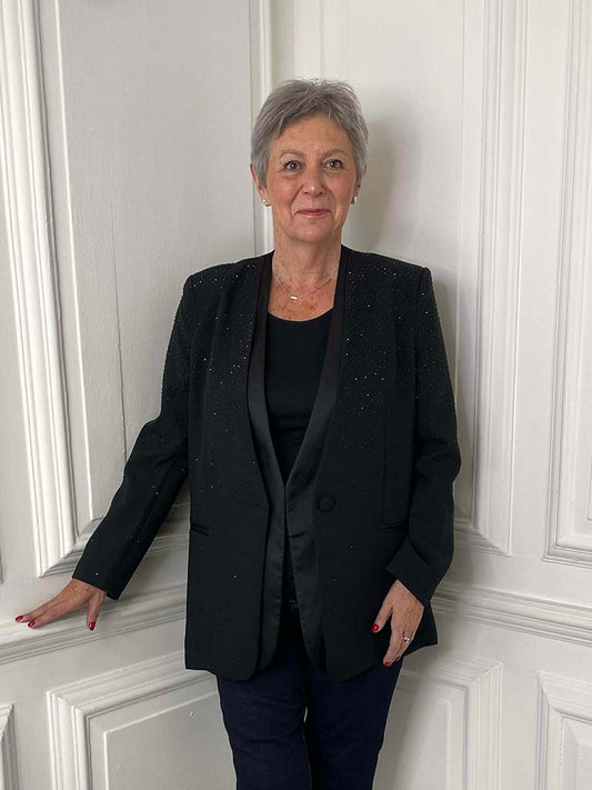 Malissa J Graduated Stud Blazer - Black