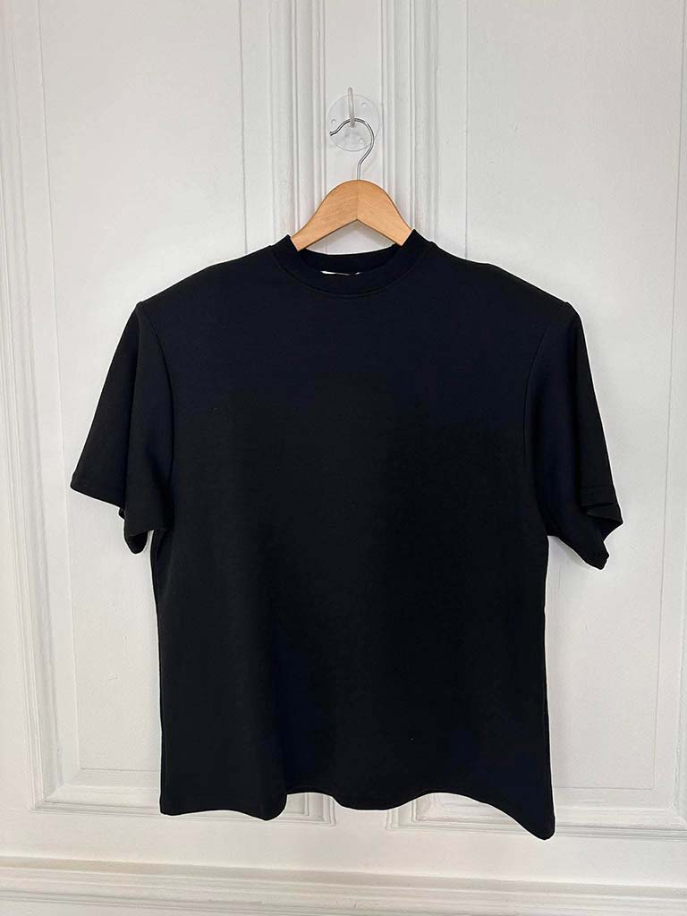 Luxe Jersey Boxy Tee - Black