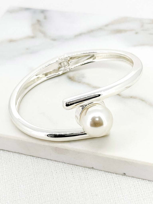 Envy Pearl Bangle - Silver